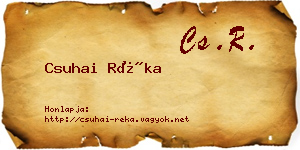 Csuhai Réka névjegykártya