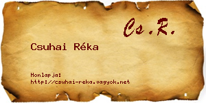 Csuhai Réka névjegykártya